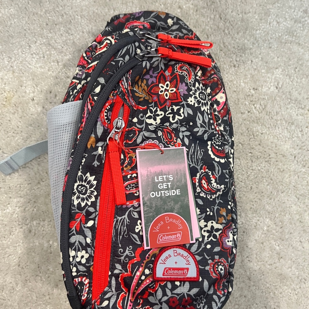Vera Bradley Coleman 8L Sling Backpack
 Women's Floral - Red and Black - Picture 3 of 12